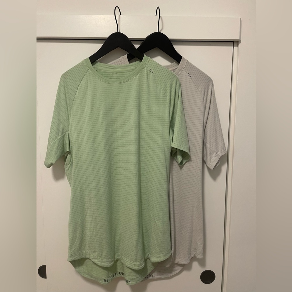 Lululemon Men’s Drysense Train T-Shirts x2 *Large* Green & White *Used*